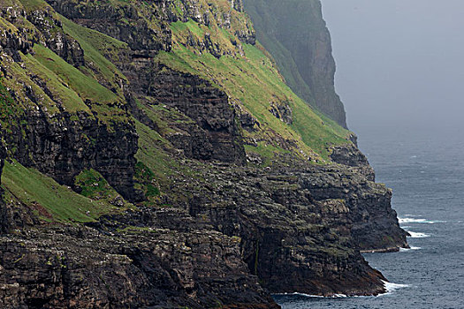 悬崖,靠近,法罗群岛,丹麦,欧洲