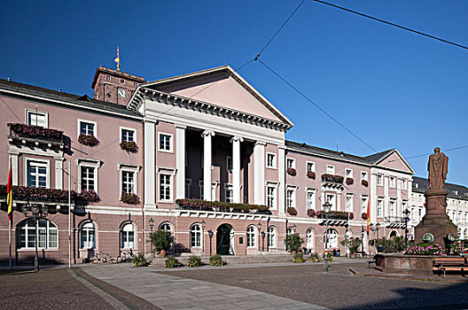 市政厅,卡尔斯鲁厄,巴登符腾堡,德国,欧洲