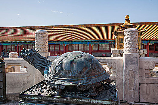 北京故宫博物院太和殿前铜龟