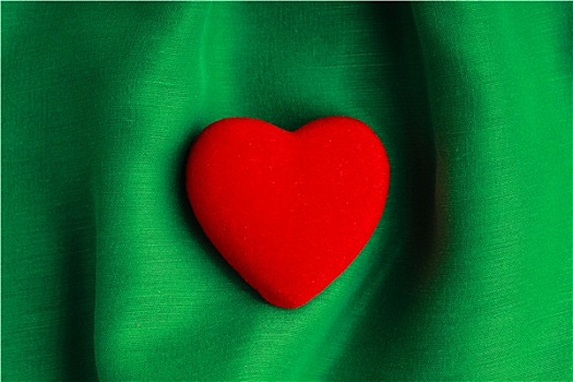 情人节,背景,红色,心形,绿色,折,布