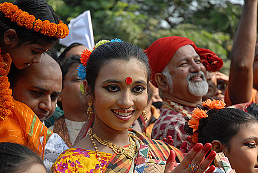 衣服,传统,男人,庆贺,收获节,艺术,十一月,达卡,孟加拉