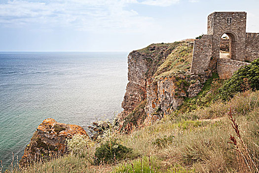 古老,要塞,海岬,保加利亚,黑海,海岸