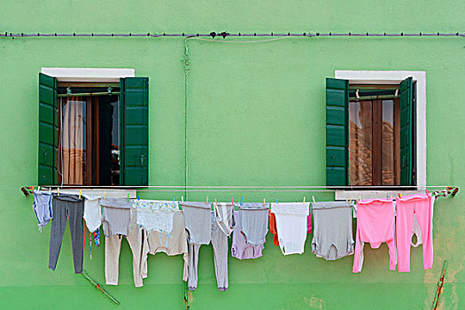 布拉诺岛,彩色,古建筑,威尼斯,意大利