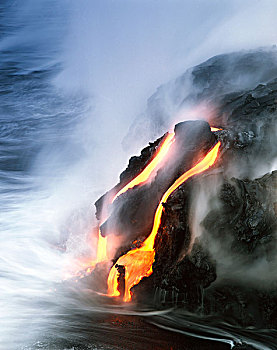 夏威夷,基拉韦厄火山,风景,火山岩,流动,夏威夷火山国家公园,大幅,尺寸