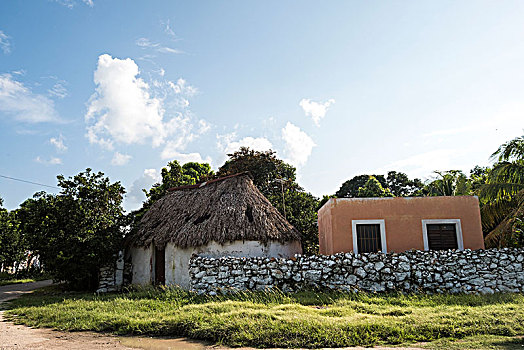 传统建筑,乡村,尤卡坦半岛,墨西哥