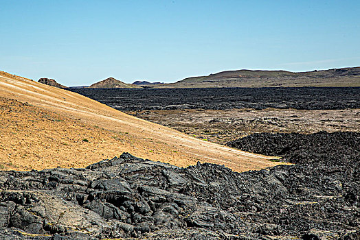 冰岛,彩色,斜坡,火山,区域,火山口,火山岩,地点