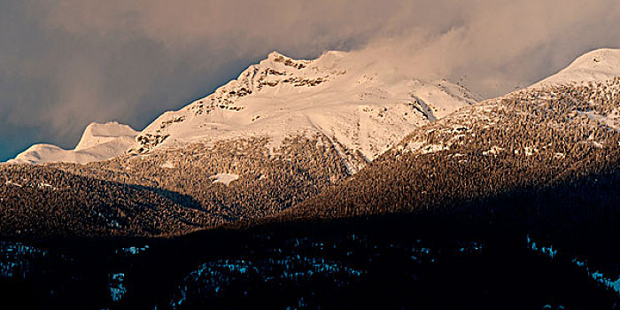 积雪,山,惠斯勒,不列颠哥伦比亚省,加拿大