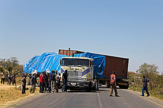 卡车,意外,赞比亚,非洲