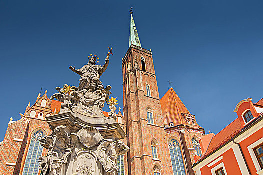 教堂,神圣,十字架,雕塑,弗罗茨瓦夫,波兰