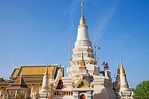 柬埔寨,金边,寺院,古物,佛塔