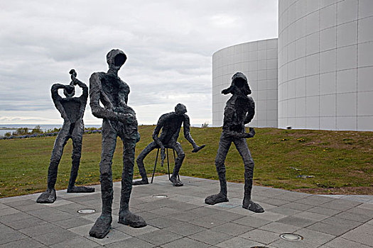 雕塑,水,水库,雷克雅未克,冰岛,欧洲