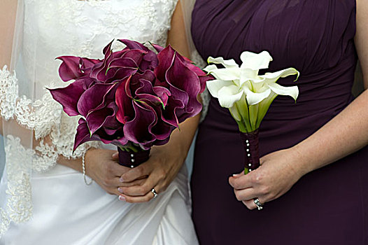 新娘,伴娘,婚礼,花