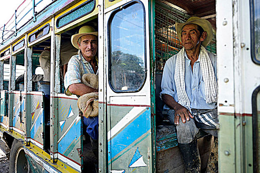 男人,公用,巴士,旧金山,哥伦比亚,南美