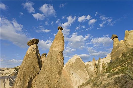 火山,仙人烟囱岩,靠近,卡帕多西亚,土耳其