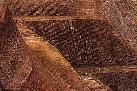 俯拍,空,泥路,煤矿,西澳大利亚州,澳大利亚