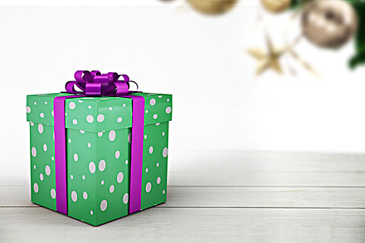 绿色,圣诞礼物,紫色,丝带,白色背景,背景