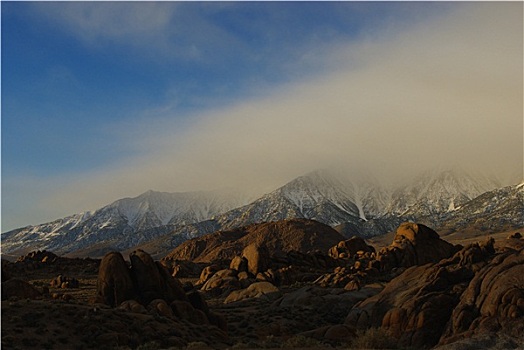 阿拉巴马山丘,雾状,内华达山脉,早晨,加利福尼亚