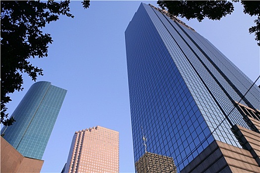 休斯顿,德克萨斯,蓝色,建筑,摩天大楼,城市