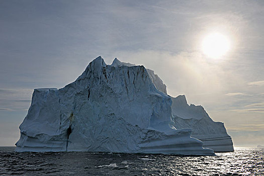 冰山,太阳,市区,格陵兰