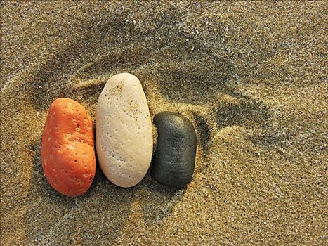 彩色,鹅卵石,沙子