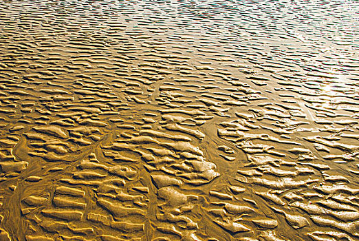 海边波浪形状的沙滩
