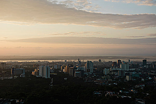 城市,日落,宿务,菲律宾