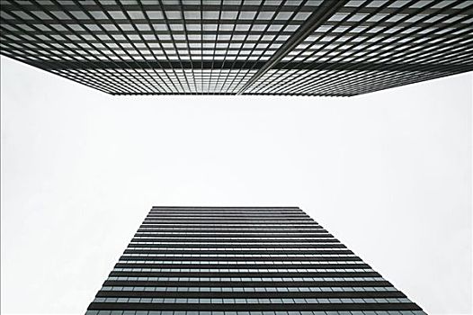 仰视,纽约,摩天大楼