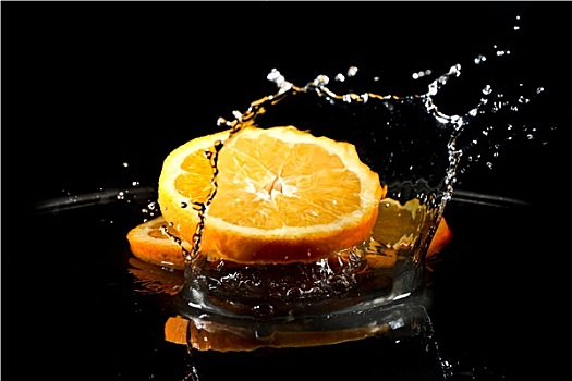 柑橘,水中