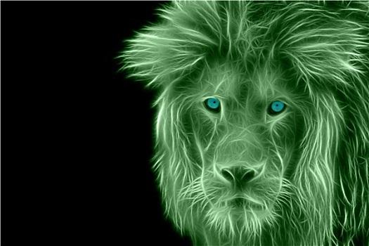绿色,头像,狮子