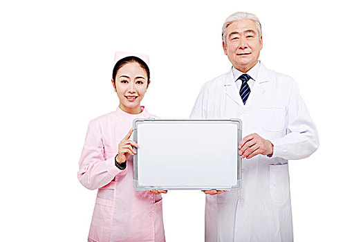 醫(yī)生和護(hù)士拿著白板