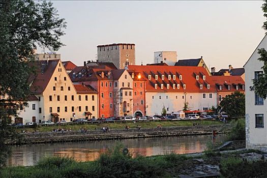 雷根斯堡,多瑙河,巴伐利亚,德国
