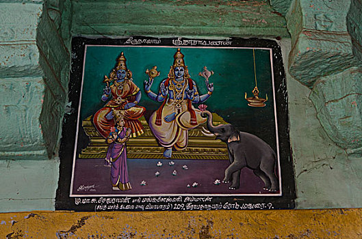 宗教画,室内,庙宇,印度,亚洲