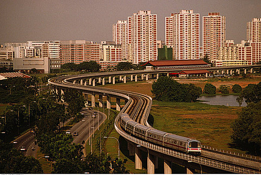 大量,迅速,通行,住宅开发,公寓,日落,新加坡