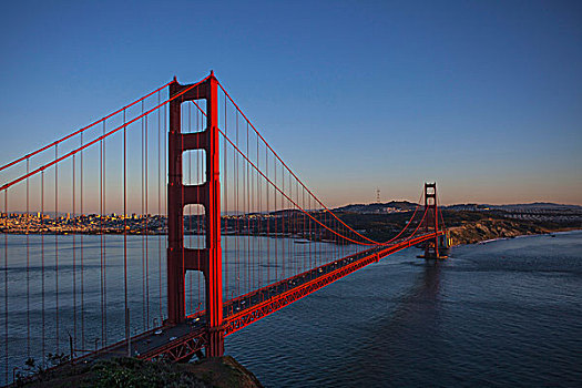 风景,金门大桥,黄昏,旧金山,加利福尼亚,美国