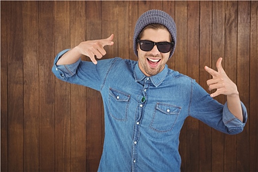 高兴,时尚人士,展示,摇滚,手势