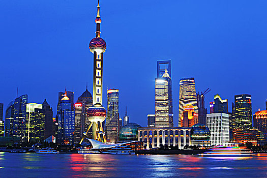 上海外滩,陆家嘴,现代建筑群,夜景