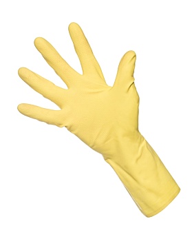 黄色,防护,手套,隔绝,白色背景