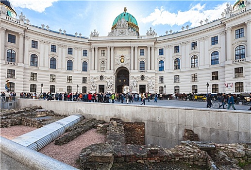 古老,罗马人,遗址,米歇尔广场,维也纳