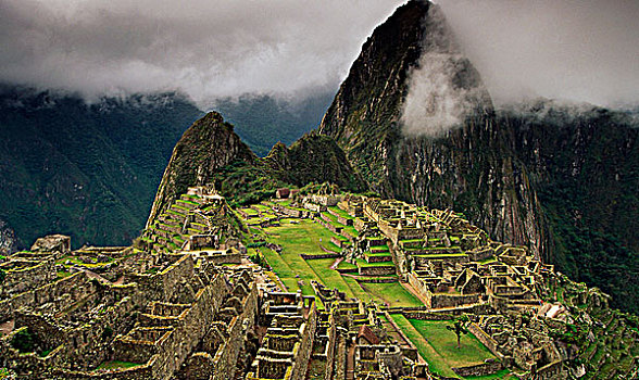 秘鲁,马丘比丘,俯拍,古遗址,建筑