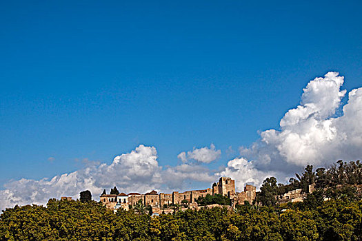 阿尔卡萨瓦城堡,要塞,世纪,马拉加,安达卢西亚,西班牙,欧洲