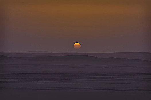 日落,上方,撒哈拉沙漠,甜点,埃及