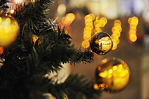 圣诞树,装饰,特写,购物中心