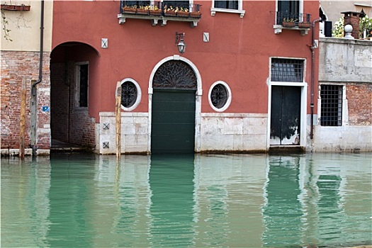 风景,古老,建筑,狭窄,运河,威尼斯