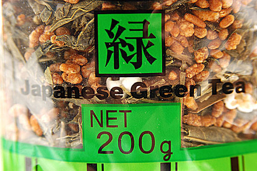 日本绿茶,蓬松,稻米,塑料袋,主题,日本料理