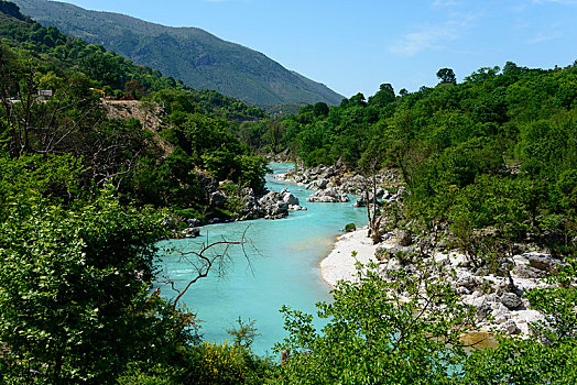 河,靠近,阿尔巴尼亚,欧洲