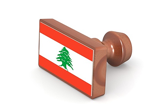 木质,图章,黎巴嫩,旗帜