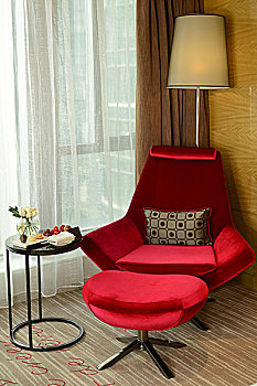 广州圣丰索菲特大酒店,红色躺椅,广东广州天河区