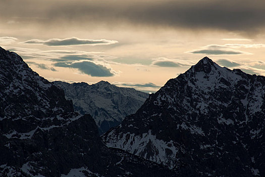 风景,北方,冬天,山,提洛尔,奥地利