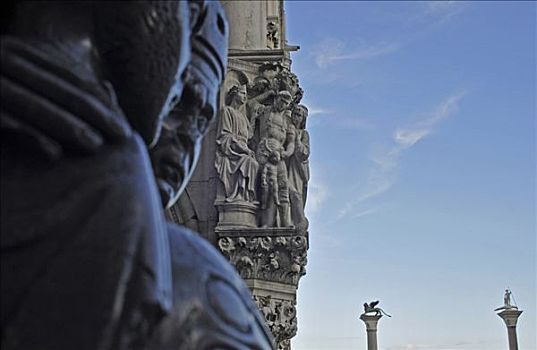 雕塑,罗马,特写,圣马可广场,广场,威尼斯,意大利,欧洲