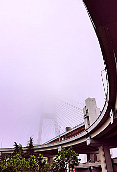 上海云雾中的桥
